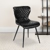 Emma and Oliver 4 Pack Contemporary Upholstered Chair in Black Vinyl - 2 of 4