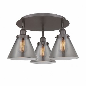 Cone - 3 Light Flush Mount In Art Deco Style-9.5 Inches Tall and 19.5 Inches Wide - 1 of 1