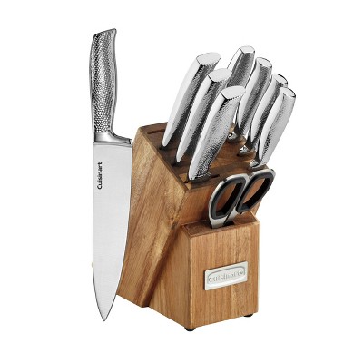 Cuisinart Classic 10pc Stainless Steel Hammered Knife Block Set - C77SSH-10PT