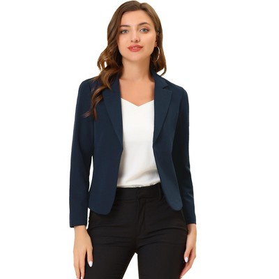 Allegra K Women's Open Front Office Work Long Sleeve Lightweight ...