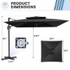 Crestlive Products 10FT Square Double Top Cantilever Umbrella Outdoor UV30+ 360 Degree Rotation Offset Umbrella 6 Heights Adjustable - 3 of 4