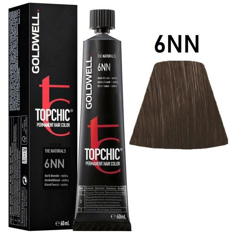 Goldwell TOPCHIC (6NN Dark Blonde Extra) Permanent Cream Haircolor Dye (2.1 oz tube) Hair Color Top Chick, 1 of 5