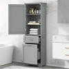 Tall Bathroom Storage Cabinet, Bathroom Cabinets  With 2 Drawers And Adjustable Shelf, Bathroom Cabinets With Anti-Toppling Device-Cuddlewood - 2 of 4