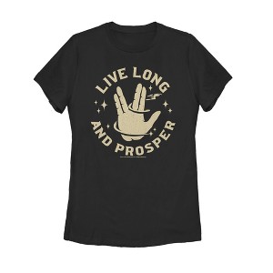 Women's Star Trek Hand Live Long And Prosper Enterprise Journey T-Shirt - 1 of 3