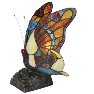 Chloe Lighting Jacy 2 Tiffany-style 1 Light Butterfly Accent Table Lamp 9.5 Inch Tall - 1 of 4