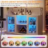 homfan Wine Bar Cabinet Freestanding Liquor Cabinet, Coffee Bar Buffet Sideboard Storage with Wine Rack Glass Holder - 4 of 4