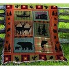Manual Woodworkers and Weavers Bear Lodge Tapestry Throw Blanket 50x60, Cotton, Rustic Lodge Collection with Fringe and Nature Design - 2 of 3