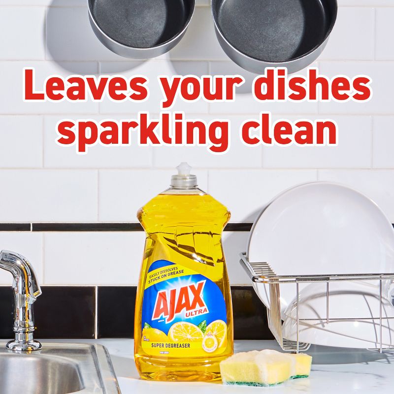 Ajax Lemon Ultra Super Degreaser Dishwashing Liquid Dish Soap, 4 of 12
