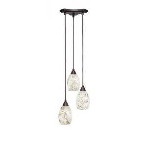 Toltec Lighting Europa 3 - Light Pendant in  Dark Granite with 5" Natural Fusion Shade - 1 of 1