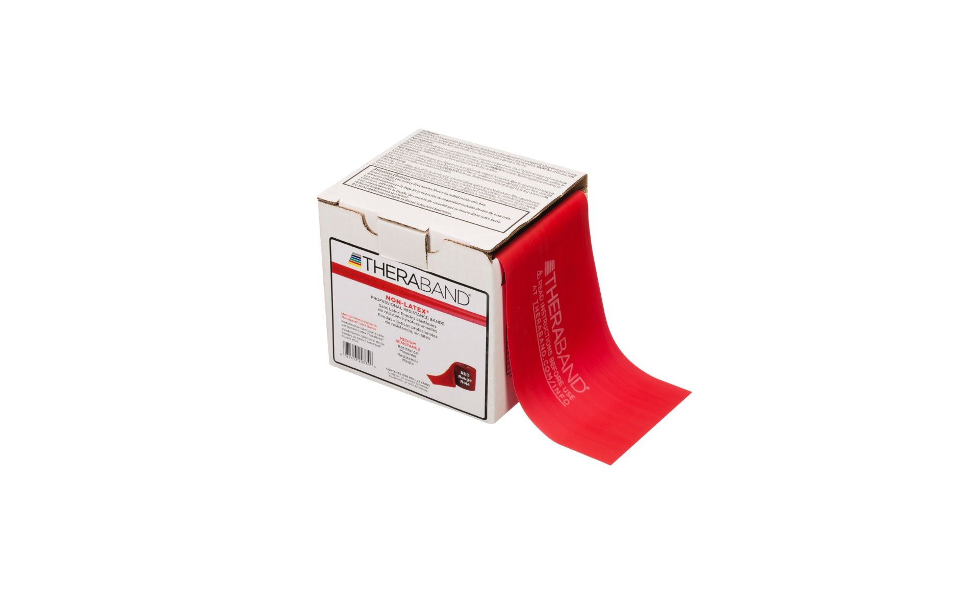 THERABAND Resistance Band, 25 YD Roll, Red, Medium Thickness, 3.7 LBS Resistance, Level 3, Non-Latex