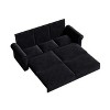 Homy Casa 3-in-1 Convertible Velvet Sofa Bed with Nailhead Trim and Rolled Arms, for Living Room or Guest Space - 4 of 4