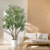 Sapphtopaz Artificial Olive Tree Faux Plants Artificial Trees Indoor with Natural Wood Trunk, Room Decor for Home, Foyer - 3 of 4