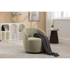 25.6'' Chenille Fabric Swivel Barrel Armchair with Ergonomic Backrest and Powder Coating Metal Ring - 2 of 4