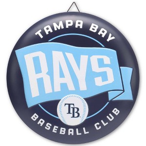 MLB Tampa Bay Rays Metal Button Wall Art: Sports Vertical Metal Sign Panel - 1 of 4