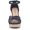 Allegra K Women's Ankle Strap Espadrille Wedge Heel Sandals - 2 of 4
