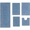 Set of 5 Classy Bathmat Collection Blue Cotton Tufted Bath Rug - Home Weavers - 2 of 4