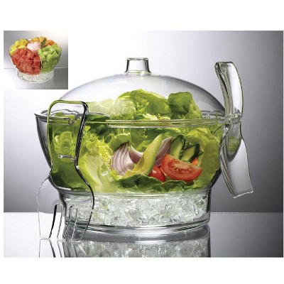 Prodyne Clear Crystal Salad bowl and server Bowl on Ice 1 pc