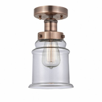 Canton - 1 Light Semi-Flush Mount In Industrial Style-11 Inches Tall and 6 Inches Wide
