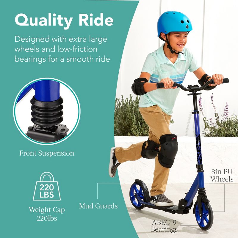 Best Choice Products Kids Height Adjustable Kick Scooter w/ Carrying Strap, Non-Slip Deck, Kickstand, 2 of 8