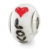 Black Bow Jewelry Sterling Silver & Italian Murano Glass Love Script w/Hearts Bead Charm - 2 of 4