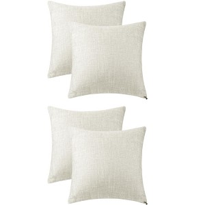 Unique Bargains Solid Contemporary Indoor Outdoor Linen Throw Pillow Cover Pack of 4 - 1 of 4
