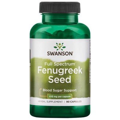 Swanson Herbal Supplements Fenugreek Seed 610 mg Capsule 90ct