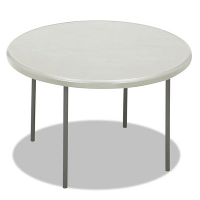 Iceberg IndestrucTable Classic Folding Table, Round, 48" x 29", Platinum
