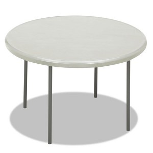 Iceberg IndestrucTable Classic Folding Table, Round, 48" x 29", Platinum - 1 of 1