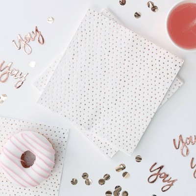 Disposable Party Napkins Rose Gold