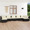 vidaXL Garden Lounge Set Black with Cream cushions - 2 of 4