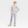 Boys' Sonic the Hedgehog Front and Back Graphic Fleece Crewneck Sweatshirt - Silver - 4 of 4