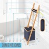 Bamboo Leaning Shelf with Storage Hamper, Stylish Design + Open Storage, Ideal for Organizing Spaces - 2 of 4