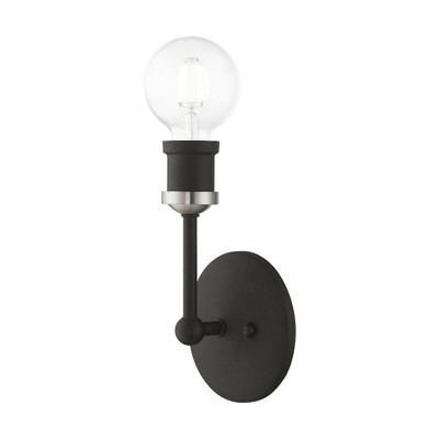 Livex Lighting Lansdale 1 - Light Vanity in  Black/Brushed Nickel
