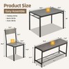 EROMMY Space-Saving Dining Table Set – Featuring a Stylish Faux Marble or Wood Grain Table with Modern Chairs - Grey - 4 of 4