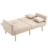 Modern Velvet Loveseat Sofa, 2 Seater Button Tufted Couch With Metal Feet For Living Room Bedroom Apartment - 2 of 4