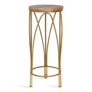 Kate and Laurel Abella Round Wood Plant Stand, 10x10x24, Natural