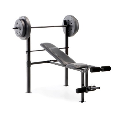 Marcy 80 Lb Standard Bench Home Gym With Bench Press And Leg