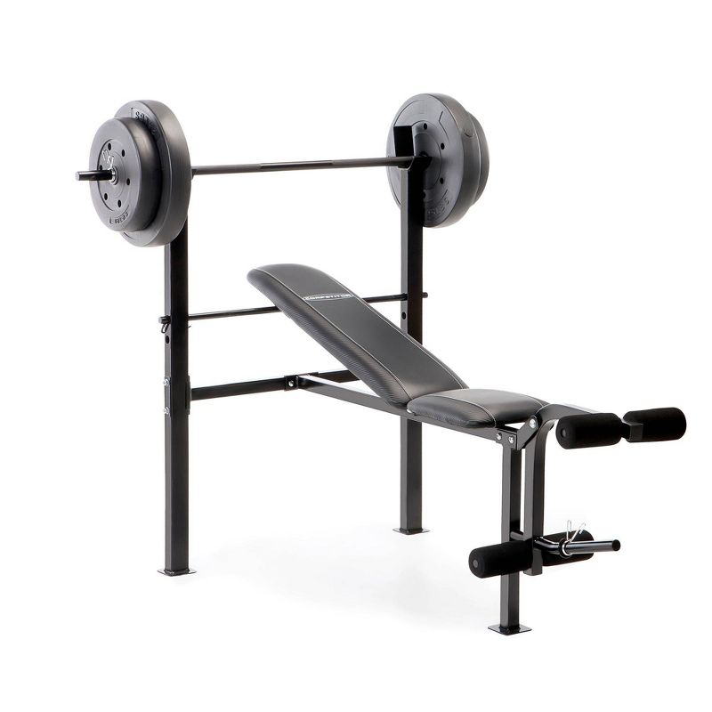 Marcy 80 LB Standard Bench Home Gym with Bench Press and Leg Lifts, 1 of 6