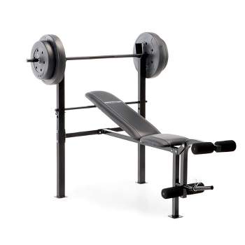 Marcy 80 LB Standard Bench Home Gym with Bench Press and Leg Lifts