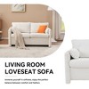 Dexmalle White Modern Loveseat Sofa 2-Seater with High-Density Foam Cushions - 4 of 4