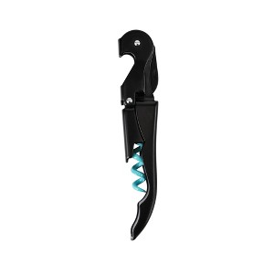 True TrueTap Double Hinged Waiter’s Corkscrew, Matte Black Wine Bottle Opener with Foil Cutter, Wine Key - 1 of 4