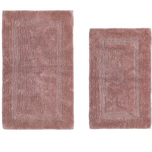 Lux Premium 100% Cotton Tufted Solid Reversible 2 PC Bath Rug Set – Ultra-Soft, Water-Absorbent, Durable, Machine Washable Bathroom Rug - 1 of 4