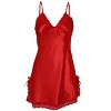 INSPIRE CHIC Women's Satin Lace Trim Sleepwear Nightgown Pajama Slip Dress - 2 of 4
