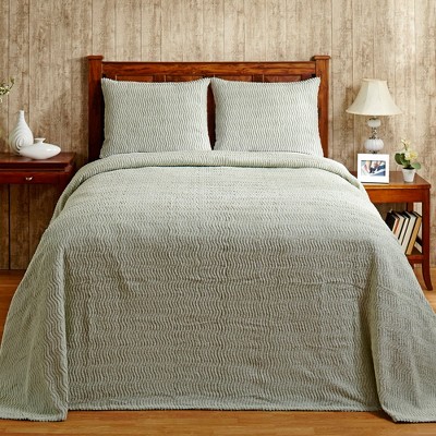 Natick Collection Wavy Channel Stripes Design 100% Cotton Tufted Unique Luxurious Bedspread - Better Trends