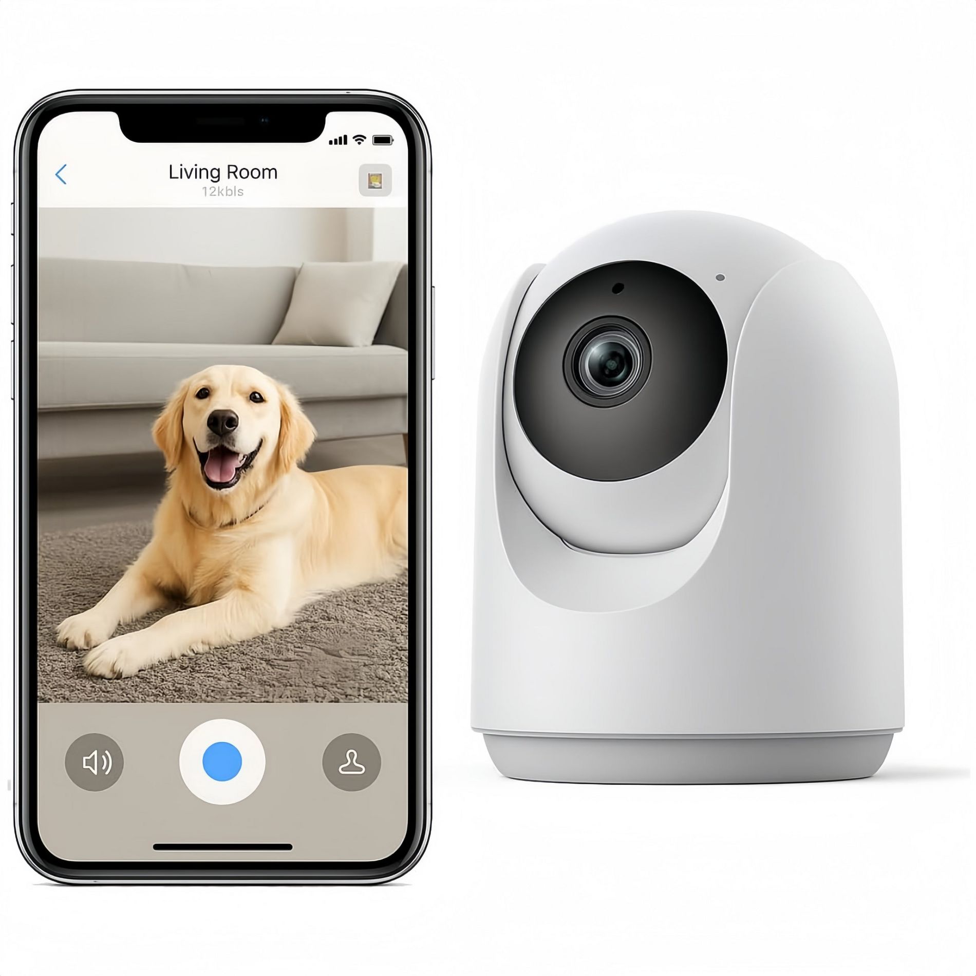 BATHWA Home Smart Cameras for Security 2K-360-Pan-Tilt Human/Pet/Baby Motion Detection w/App|Wi-Fi|Color Night Vision|2-Way Audio|256GB SD Card&Cloud