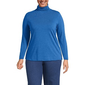 Lands' End Women's Lightweight Jersey Skimming Long Sleeve Turtleneck - 1 of 3
