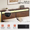 WOWLIVE Queen/Full/King Size Bed Frame with 4 Drawers, Modern bed with LED Light and Charging Station, Storage Headboard, HB00 - 4 of 4