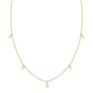 Girls' Aquamarine Multicharm 14" 14k Gold Necklace - In Season Jewelry - 1 of 1