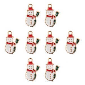 John Bead 8pcs Sweet & Petite 21x13mm Snowman Small Christmas Holiday Charms - 1 of 4