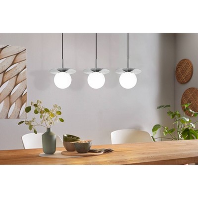 Arenales Matte Nickel Mini Pendant with Glass Shade
